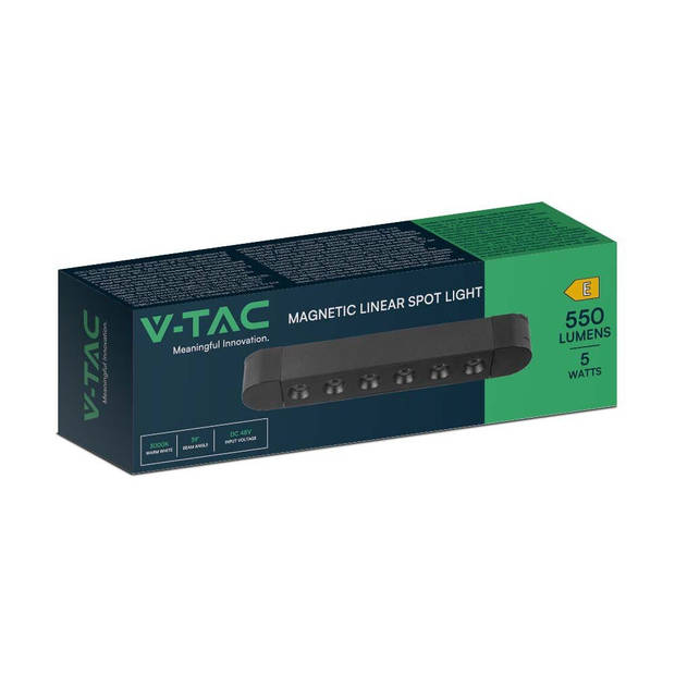 V-TAC VT-4225 LED Tracklights - Magnetische Tracklights - IP20 - 5 Watt - 550 Lumen - 3000K