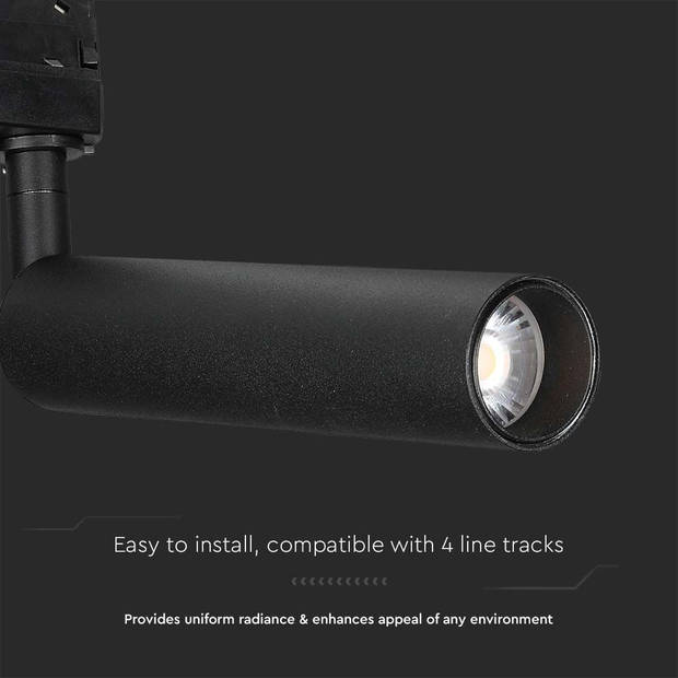 V-TAC VT-407-B-N LED Tracklights - Slim Tracklights - Samsung - IP20 - Zwart - 7 Watt - 700 Lumen - 4000K - 5 Jaar