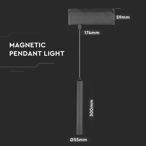 V-TAC VT-4315 LED Tracklights - Magnetische hanglampen - IP20 - 15 Watt - 1000 Lumen - 4000K