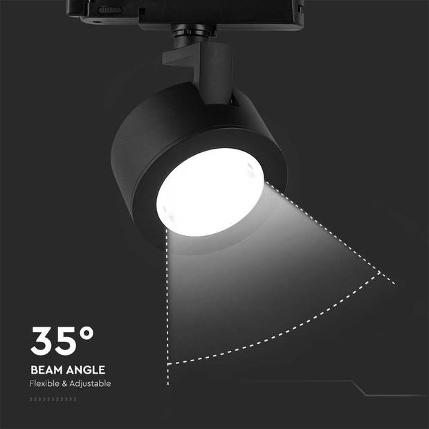 V-TAC VT-4633 LED Tracklights - COB Tracklights - IP20 - Zwart - 30 Watt - 3000 Lumen - 3IN1