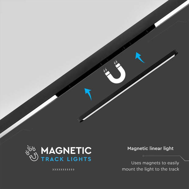 V-TAC VT-42022 LED Tracklights - Magnetische Tracklights - IP20 - 22 Watt - 2500 Lumen - 6400K