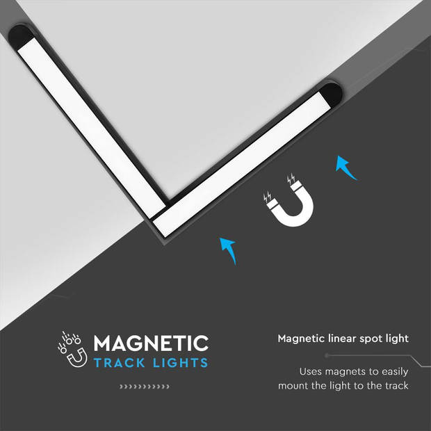 V-TAC VT-42025 LED Tracklights - Magnetische Tracklights - IP20 - 25 Watt - 2850 Lumen - 4000K