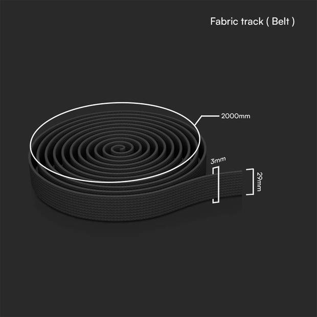 V-TAC LED tracklights - stoffen riem - donkergrijs