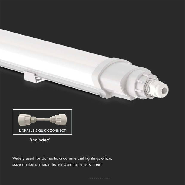 V-TAC VT-80150 LED Armaturen - Koppelbare Serie - IP65 - 48 Watt - 5200 Lumen - 6500K