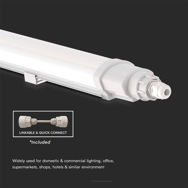 V-TAC VT-80060 LED Batten Fittings - Waterproof Fittings - IP65 - 18 Watts - 1900 Lumens - 6500K