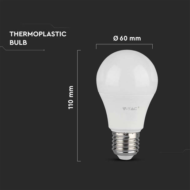 V-TAC VT-2113-N E27 LED Wit Lampen - RTL - GLS - 3PC Set - IP20 - 10.5W - 1055 Lumen - 3000K