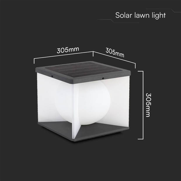 V-TAC VT-7656 Solarlampen - Zonne-gazonlamp - IP65 - 3000K