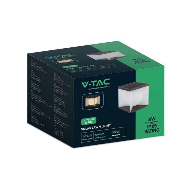 V-TAC VT-7656 Solarlamp - Zonne-gazonlamp - IP65 - 3000K - Modelnr: - VT-7656