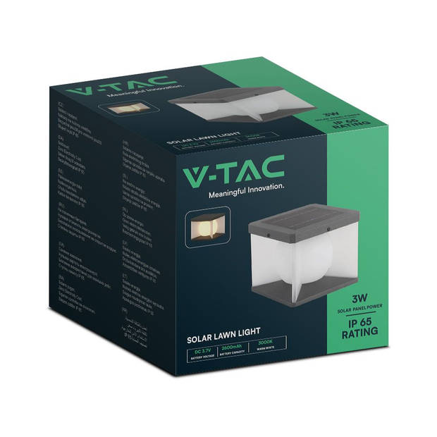 V-TAC VT-7655 Solarlampen - Zonne-gazonlamp - IP65 - 3000K