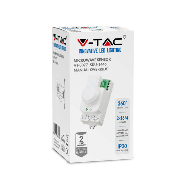 V-TAC VT-8077 Bewegingssensoren - Microgolfsensor - IP20 - Modelnr: - VT-8077