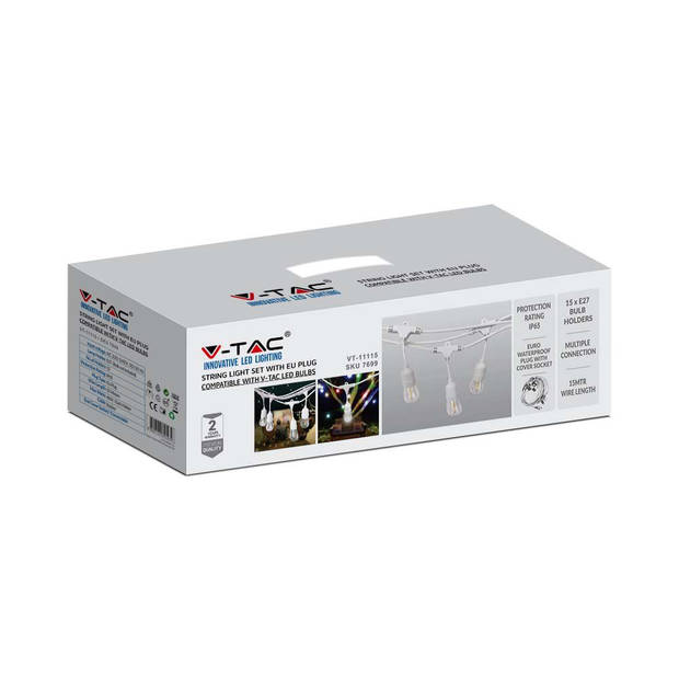 V-TAC VT-713-W E27 LED Lampen - String Lights - WP - Socket - Wit - IP65