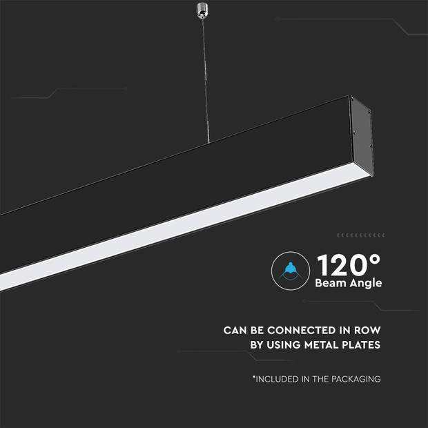 V-TAC VT-7-40-B-N LED smalle lineaire verlichting - Zwart - Samsung - IP20 - 40W - 3270 Lumen - 4000K - 5 Jaar