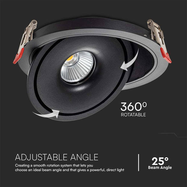 V-TAC VT-2532-B LED Downlights - Verstelbare Downlight - IP20 - 28 Watt - 2500 Lumen - 3IN1 - Modelnr: - VT-2532-B