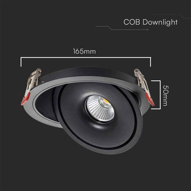 V-TAC VT-2520-B LED Downlights - Verstelbare Downlight - IP20 - 20 Watt - 1408 Lumen - 3IN1