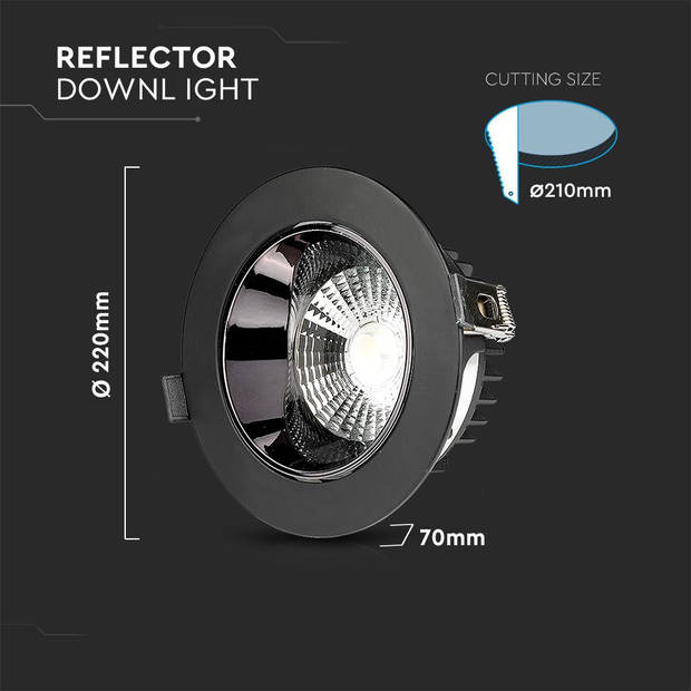 V-TAC VT-2-33-N LED Downlights - PRO Reflector Downlight - Samsung - IP20 - 30 Watt - 2900 Lumen - 4000K - 5 Jaar