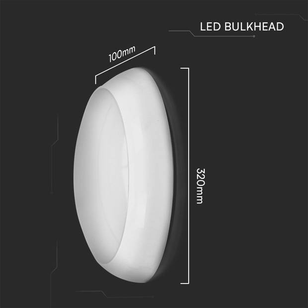 V-TAC VT-8613-N LED plafonniere - Boomstopsensor - 130lm/w - Samsung - IP65 - 20 Watt - 2600 Lumen - 3IN1 - 5 Jaar