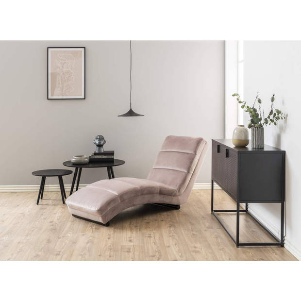 Curve chaise longue velours oudroze.