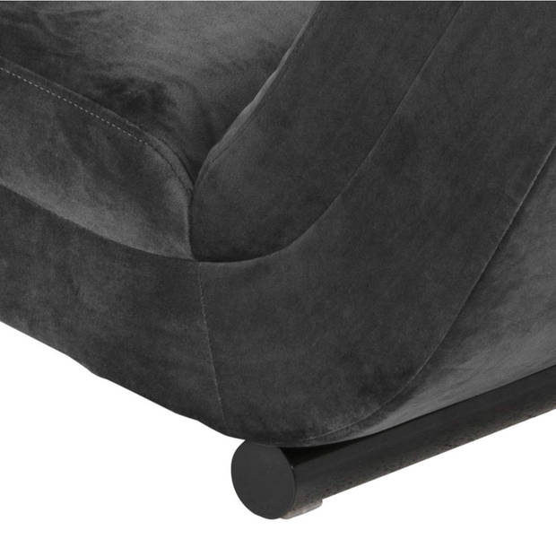 Curve chaise longue velours grijs.