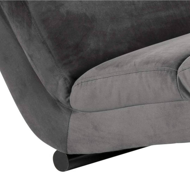 Curve chaise longue velours grijs.