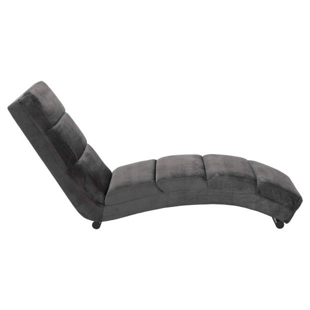 Curve chaise longue velours grijs.