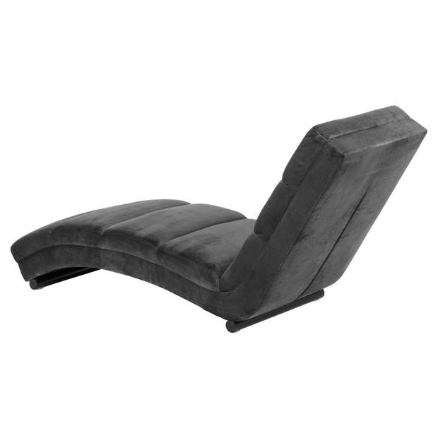 Curve chaise longue velours grijs.