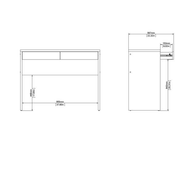 FunctionPlus bureau met wandkast 2 laden okkernoot decor.