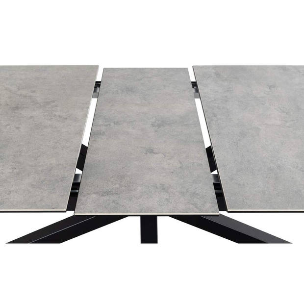 Sky eetkamertafel 100x200/240cm met 1 extra plaat grijs.