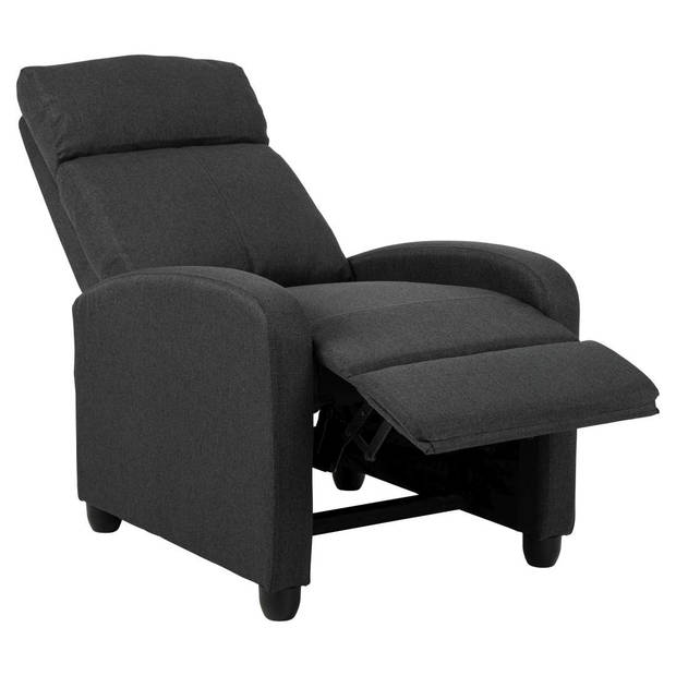 Soma fauteuil recliner met zak, push-functie grijs.