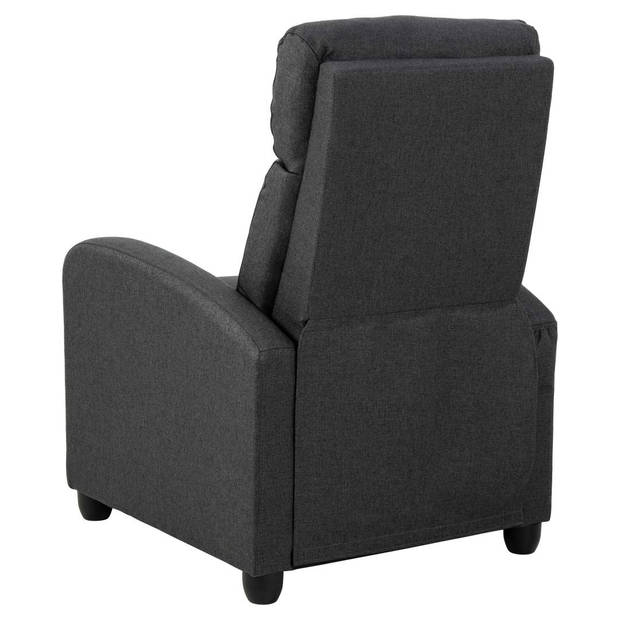 Soma fauteuil recliner met zak, push-functie grijs.