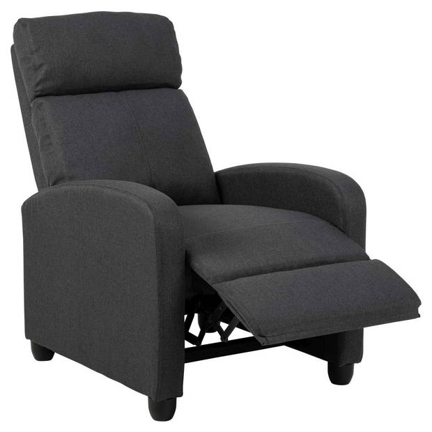 Soma fauteuil recliner met zak, push-functie grijs.