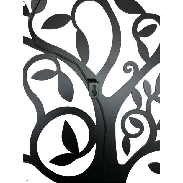 Wanddecoratie Metalen boom - Zwart - 73 cm breed x 70 cm hoog