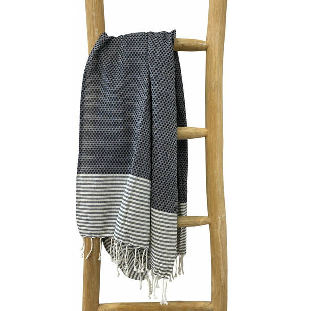 Hamamdoek - fouta – pestemal - 90x170 cm - 100% katoen - zwart