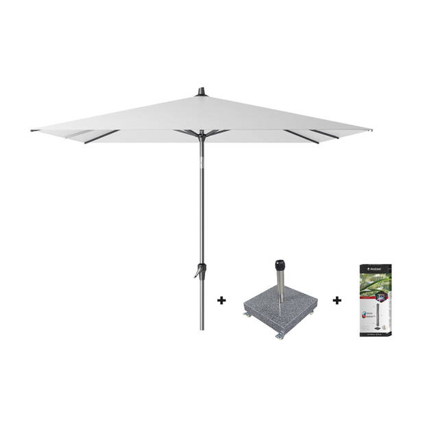 Platinum Riva stokparasol 2.5x2.5 - White met voet en hoes