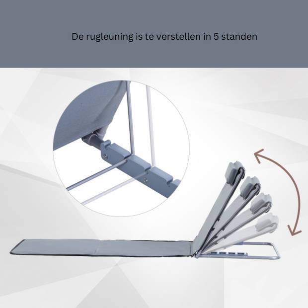 Strandstoel met draagtas - Strandmat - Strand - Vouwmatras - Ligbed - Zonnebed - Staal - 134 x 48 x 33-43 cm