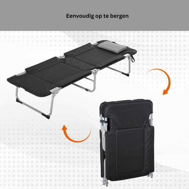 Veldbed - Kampeerbed - Logeerbed - Vouwbed - Campingbedje - Stretcher - 183 x 66 x 33 cm