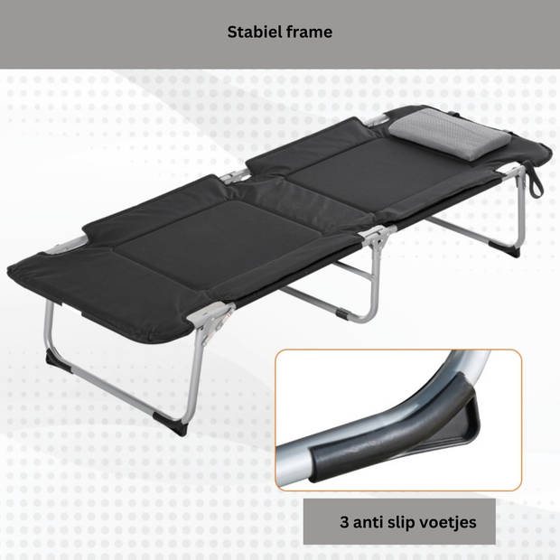 Veldbed - Kampeerbed - Logeerbed - Vouwbed - Campingbedje - Stretcher - 183 x 66 x 33 cm