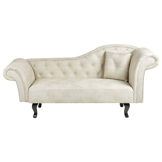 Beliani LATTES - Chaise longue-Beige-Fluweel