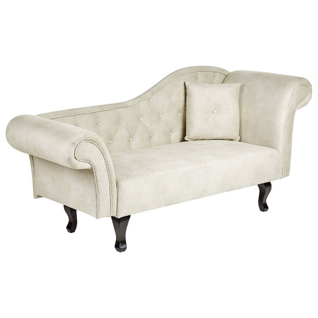 Beliani LATTES - Chaise longue-Beige-Fluweel