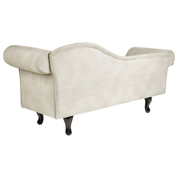 Beliani LATTES - Chaise longue-Beige-Fluweel