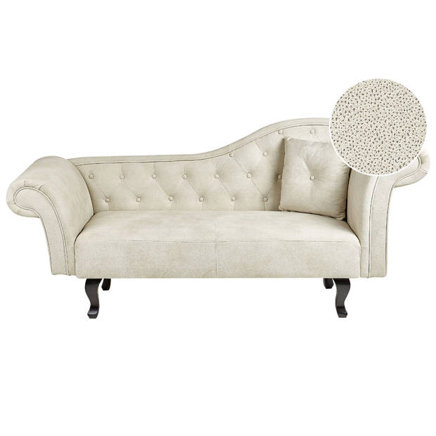 Beliani LATTES - Chaise longue-Beige-Fluweel