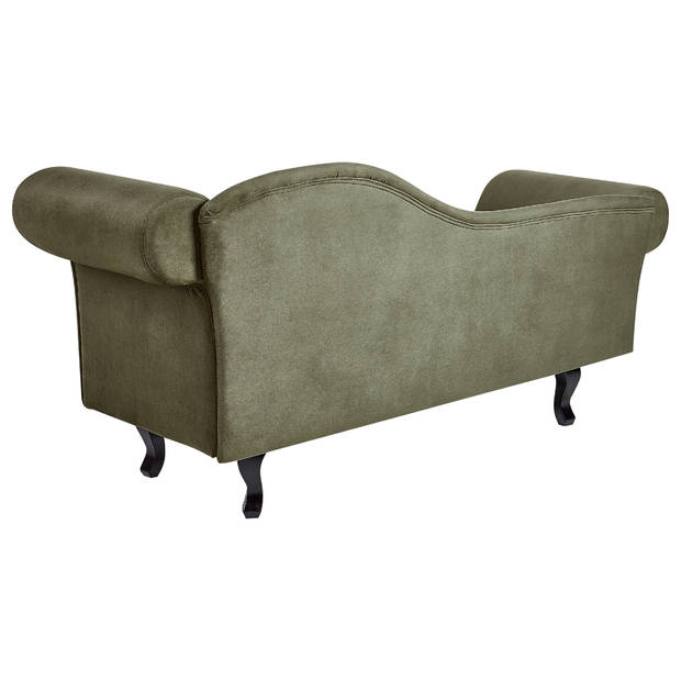 Beliani LATTES - Chaise longue-Groen-Fluweel