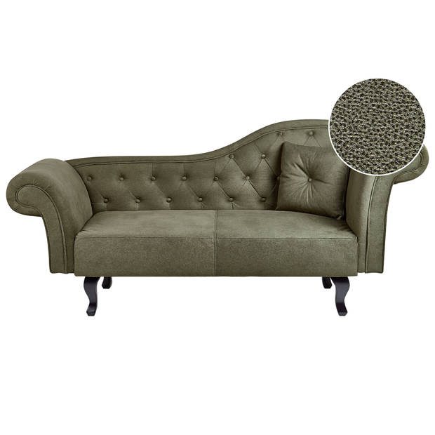 Beliani LATTES - Chaise longue-Groen-Fluweel