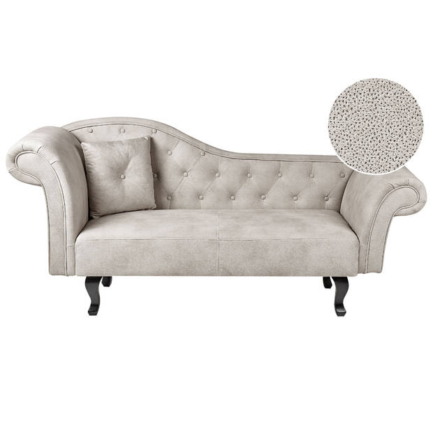 Beliani LATTES - Chaise longue-Beige-Fluweel