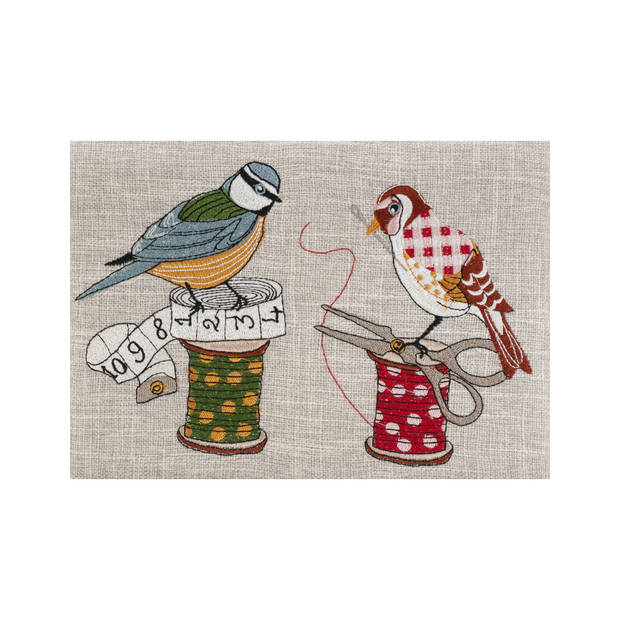 Medium Sewing Box Birds on Bobbin - Embroidered