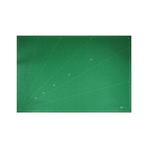 ReStyle Snijmat A1 zelfhelend 63x93cm,1.6mm dubbelzidig cm / inch groen