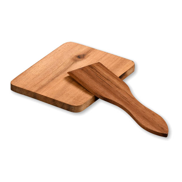 Kesper Gourmetspatels - 8x - acacia hout - 13 x 4 cm - gourmetten - racletten - grillen - Keukenspatels