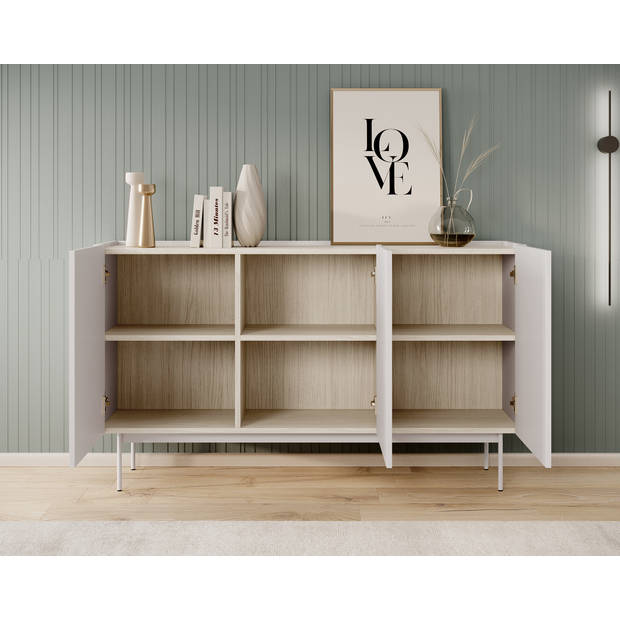 Meubella Dressoir Calella - Beige - 144 cm