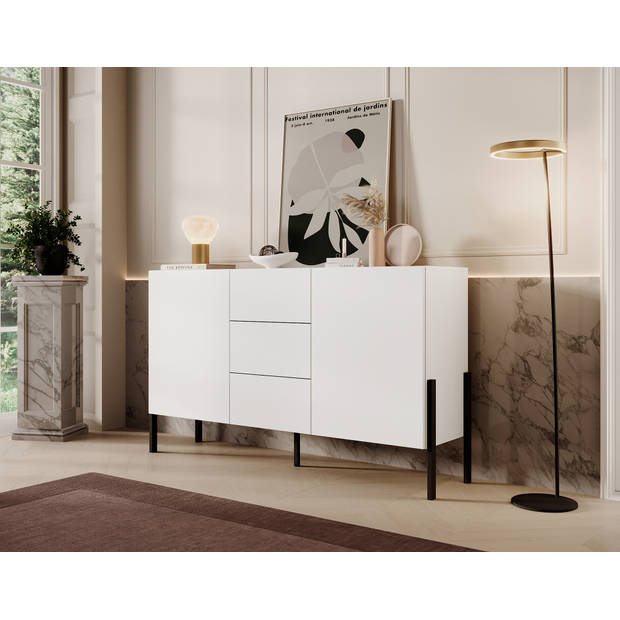 Meubella Dressoir Jordy - Wit - 154 cm