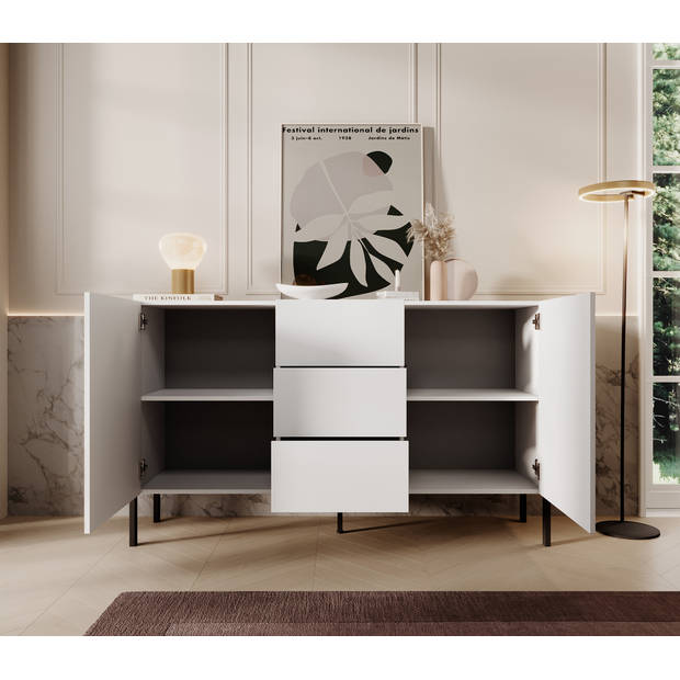 Meubella Dressoir Jordy - Wit - 154 cm