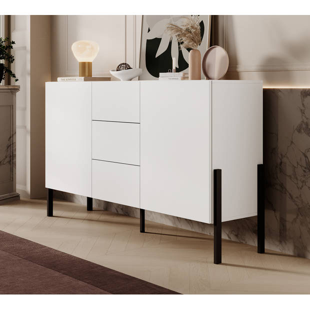 Meubella Dressoir Jordy - Wit - 154 cm